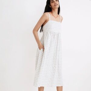 Madewell Gingham Seersucker Summertime Cami Dress. Size Small